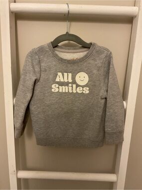 Cat & Jack Gray 'All Smiles' Crewneck Sweatshirt